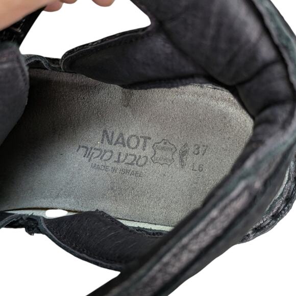 Black Leather Women's Sandals - Picture 10 of 12